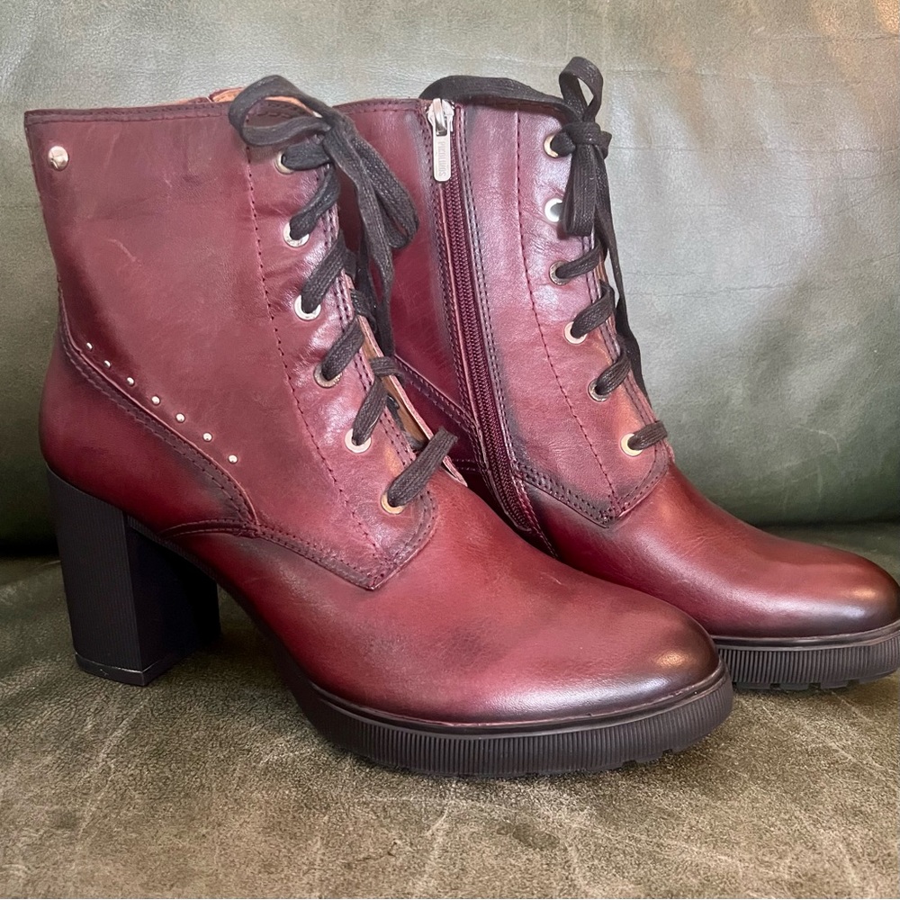 Pikolinos Garnet SAGUNTO Lace-up Ankle Boots with Studs Size 41 (10.5-11)